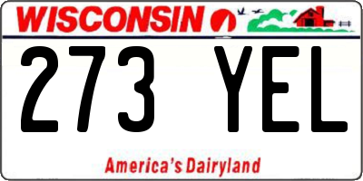 WI license plate 273YEL