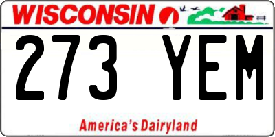 WI license plate 273YEM