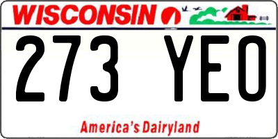WI license plate 273YEO