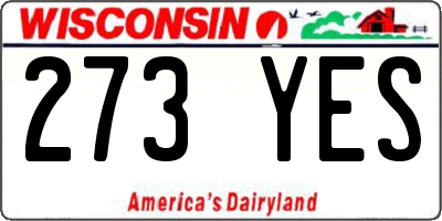 WI license plate 273YES