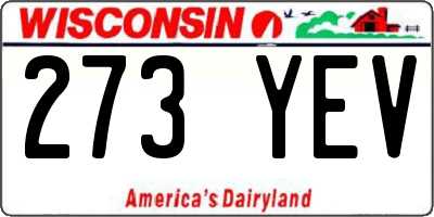WI license plate 273YEV