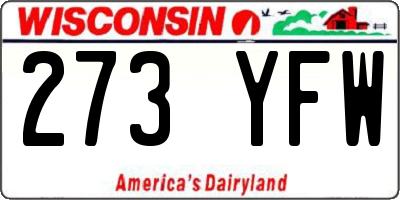 WI license plate 273YFW