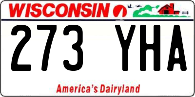WI license plate 273YHA