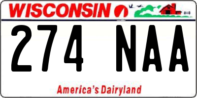 WI license plate 274NAA