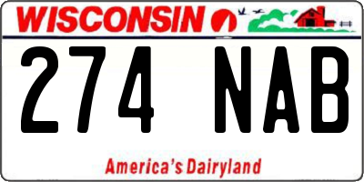 WI license plate 274NAB