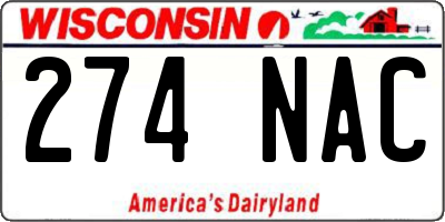 WI license plate 274NAC