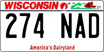 WI license plate 274NAD