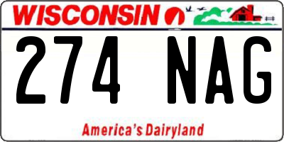 WI license plate 274NAG