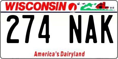 WI license plate 274NAK