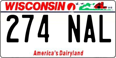 WI license plate 274NAL