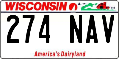 WI license plate 274NAV