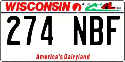WI license plate 274NBF