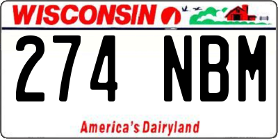 WI license plate 274NBM