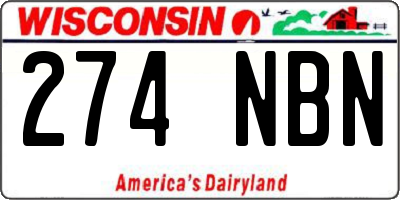 WI license plate 274NBN
