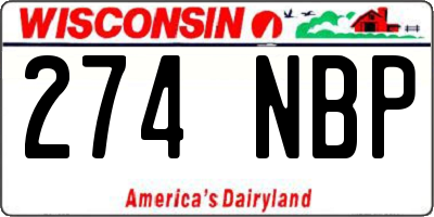 WI license plate 274NBP