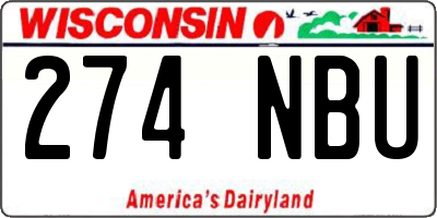 WI license plate 274NBU