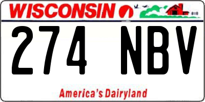 WI license plate 274NBV