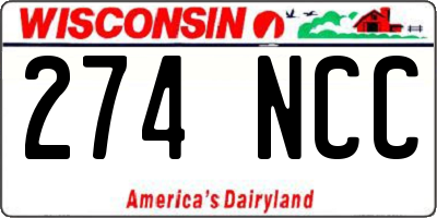 WI license plate 274NCC