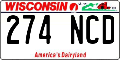 WI license plate 274NCD
