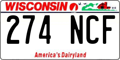 WI license plate 274NCF