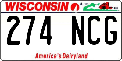 WI license plate 274NCG