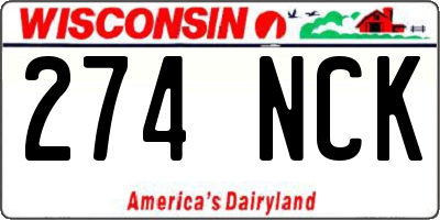 WI license plate 274NCK