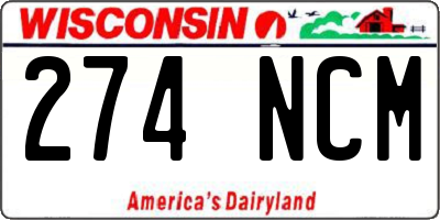 WI license plate 274NCM