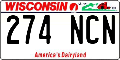 WI license plate 274NCN
