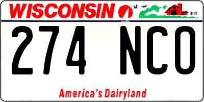 WI license plate 274NCO