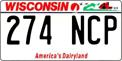 WI license plate 274NCP