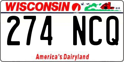 WI license plate 274NCQ