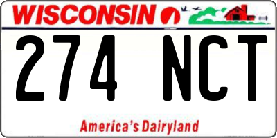 WI license plate 274NCT
