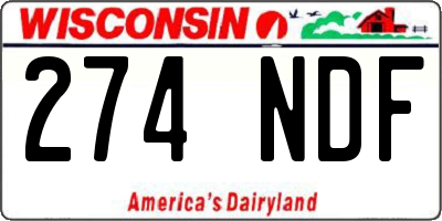 WI license plate 274NDF