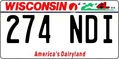 WI license plate 274NDI