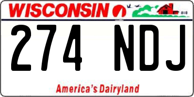WI license plate 274NDJ