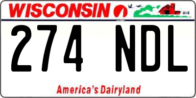 WI license plate 274NDL