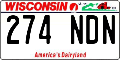 WI license plate 274NDN