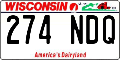 WI license plate 274NDQ