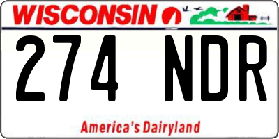 WI license plate 274NDR