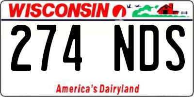 WI license plate 274NDS
