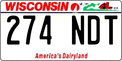 WI license plate 274NDT