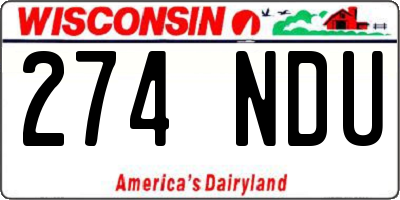 WI license plate 274NDU