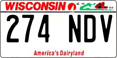 WI license plate 274NDV