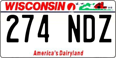 WI license plate 274NDZ