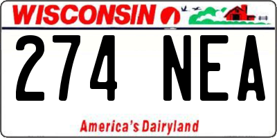 WI license plate 274NEA