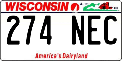 WI license plate 274NEC