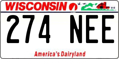 WI license plate 274NEE