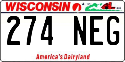 WI license plate 274NEG