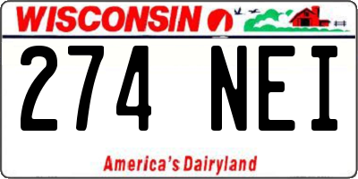 WI license plate 274NEI