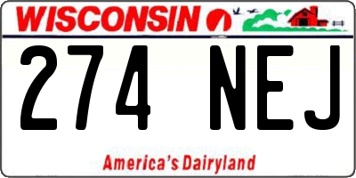 WI license plate 274NEJ